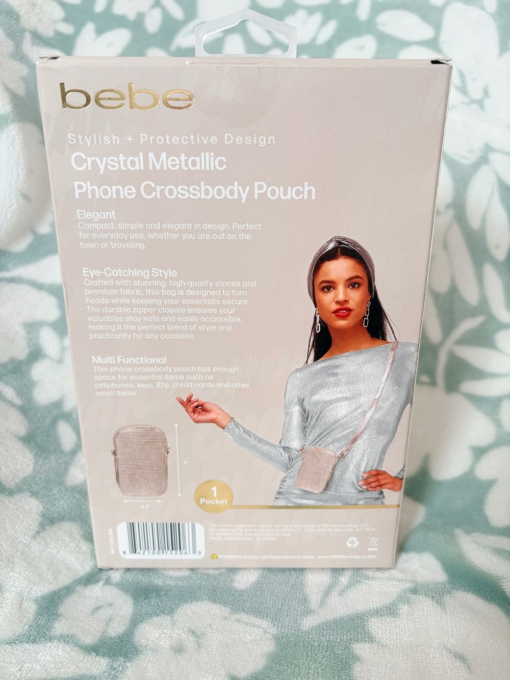 Bebe Pink Crystal Metallic Phone Crossbody Pouch 💖✨ - Picture 2 of 4
